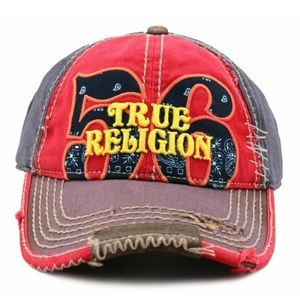 True Religion Hat! Distressed Trucker Style Cap!